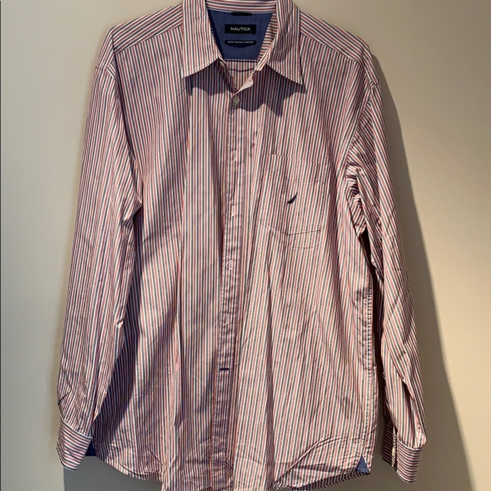 Red, white and blue nautica button-up